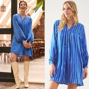 NWT Printfresh On The Scene Tunic Dress in Vintage Stripe Blue.   16